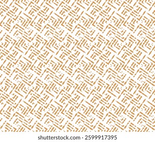 Abstract geometric pattern. A seamless vector background. White and golden ornament. Graphic modern pattern. Simple lattice graphic design