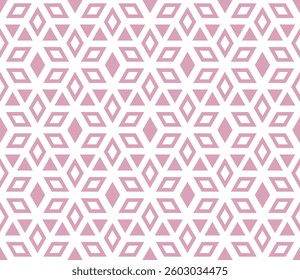 Abstract geometric pattern. A seamless vector background. White and pink ornament. Graphic modern pattern. Simple lattice graphic design