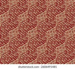 Abstract geometric pattern. A seamless vector background. Golden and red ornament. Graphic modern pattern. Simple lattice graphic design