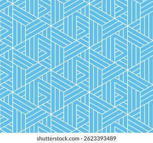 Padrão geométrico abstrato. Um fundo de vetor sem costura. Ornamento branco e azul. Padrão gráfico moderno. Design gráfico simples com reticulado