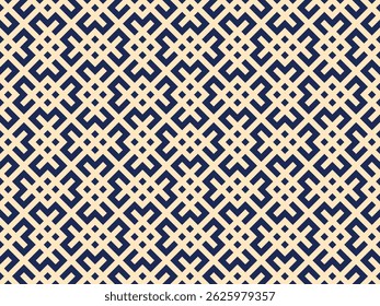 Abstract geometric pattern. A seamless vector background. Golden and dark blue ornament. Graphic modern pattern. Simple lattice graphic design