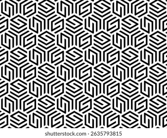 Abstract geometric pattern. A seamless vector background. White and black ornament. Graphic modern pattern. Simple lattice graphic design.