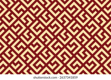 Abstract geometric pattern. A seamless vector background. Golden and red ornament. Graphic modern pattern. Simple lattice graphic design