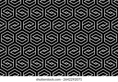 Abstract geometric pattern. A seamless vector background. White and black ornament. Graphic modern pattern. Simple lattice graphic design.