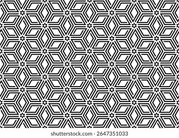 Abstract geometric pattern. A seamless vector background. White and black ornament. Graphic modern pattern. Simple lattice graphic design.