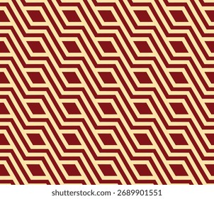 Padrão geométrico abstrato. Um fundo de vetor sem costura. Ornamento dourado e vermelho. Padrão gráfico moderno. Design gráfico simples com reticulado