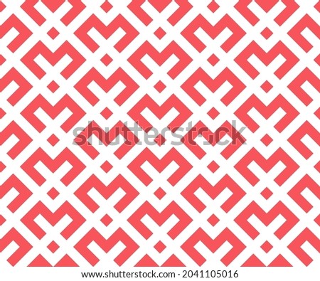Abstract geometric pattern. A seamless vector background. White and pink ornament. Graphic modern pattern. Simple lattice graphic design