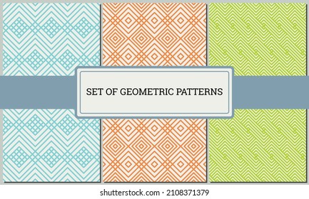 Abstract geometric pattern in the shape of a diamond. Orange, green, blue flowers. Elegant, simple pattern for fabrics, paper, ceramic products.