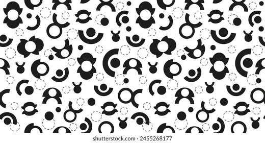 Abstract geometric pattern. Shapes, circles. Seamless background, vector texture.