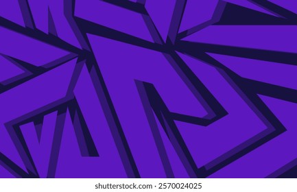 Abstract geometric pattern with sharp, angular shapes in shades of purple and black, creating a dynamic and visually striking design.