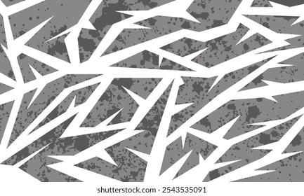 Abstract geometric pattern with sharp white lines on a gray background. backdrop banner poster card wallpaper website header design.