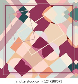 Abstract geometric pattern for silk scarf shawl design. Ethnic motif for textile fabric print. Geometrical ornament with shapes and lines elements, colorful background