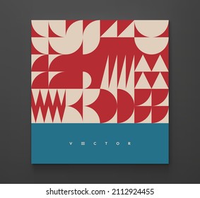 Abstract geometric pattern with simple shapes. Vector illustration for brochure, poster, card, invitation, poster, textile print, presentation, flyer or banner.