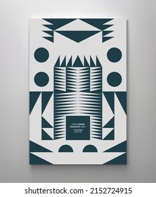 Abstract geometric pattern with simple shapes. Vector illustration for brochure, poster, card, invitation, poster, textile print, presentation, flyer or banner.