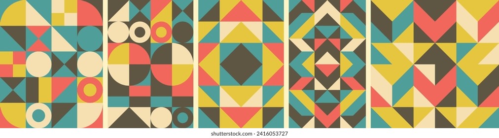 Abstract geometric pattern with simple shapes. Vector illustration for brochure, poster, card, invitation, poster, textile print, presentation, flyer or banner.
