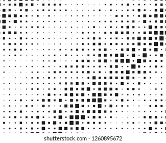 Abstract geometric pattern with small and large squares. Design element for web banners, posters, cards, wallpapers, backdrops, panels Black and white color Vector illustration