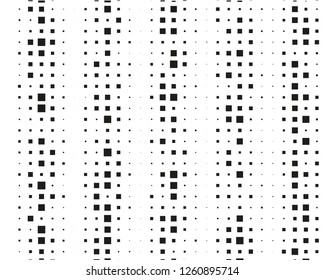 Abstract geometric pattern with small and large squares. Design element for web banners, posters, cards, wallpapers, backdrops, panels Black and white color Vector illustration