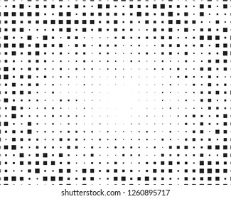 Abstract geometric pattern with small and large squares. Design element for web banners, posters, cards, wallpapers, backdrops, panels Black and white color Vector illustration