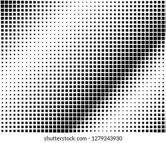 Abstract geometric pattern with small and large squares. Design element for web banners, posters, cards, wallpapers, backdrops, panels Black and white color Vector illustration