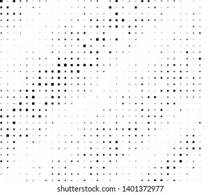 Abstract geometric pattern with small and large squares. Design element for web banners, posters, cards, wallpapers, backdrops, panels Black and white color Vector illustration