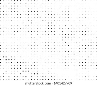 Abstract geometric pattern with small and large squares. Design element for web banners, posters, cards, wallpapers, backdrops, panels Black and white color Vector illustration