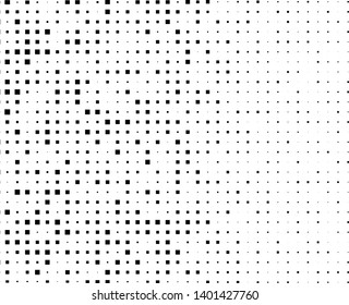 Abstract geometric pattern with small and large squares. Design element for web banners, posters, cards, wallpapers, backdrops, panels Black and white color Vector illustration