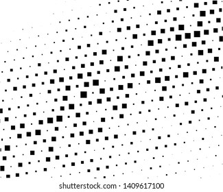 Abstract geometric pattern with small and large squares. Design element for web banners, posters, cards, wallpapers, backdrops, panels Black and white color Vector illustration