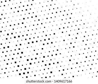 Abstract geometric pattern with small and large squares. Design element for web banners, posters, cards, wallpapers, backdrops, panels Black and white color Vector illustration