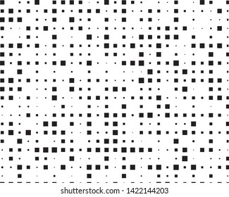 Abstract geometric pattern with small and large squares. Design element for web banners, posters, cards, wallpapers, backdrops, panels Black and white color Vector illustration
