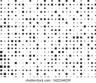 Abstract geometric pattern with small and large squares. Design element for web banners, posters, cards, wallpapers, backdrops, panels Black and white color Vector illustration