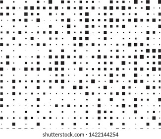 Abstract geometric pattern with small and large squares. Design element for web banners, posters, cards, wallpapers, backdrops, panels Black and white color Vector illustration