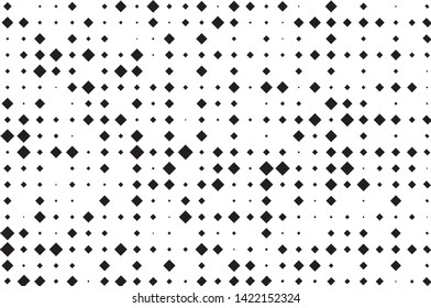 Abstract geometric pattern with small and large rhombuses. Design element for web banners, posters, cards, wallpapers, backdrops, panels Black and white color Vector illustration