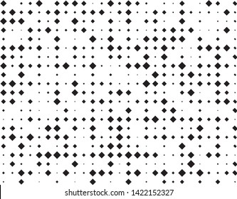 Abstract geometric pattern with small and large rhombuses. Design element for web banners, posters, cards, wallpapers, backdrops, panels Black and white color Vector illustration 