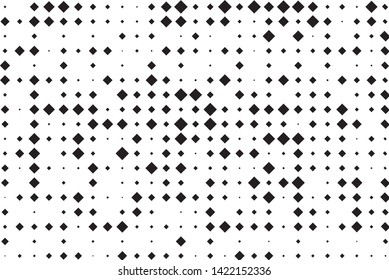 Abstract geometric pattern with small and large rhombuses. Design element for web banners, posters, cards, wallpapers, backdrops, panels Black and white color Vector illustration