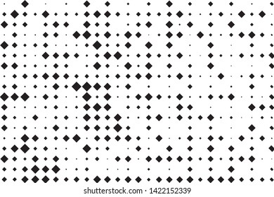 Abstract geometric pattern with small and large rhombuses. Design element for web banners, posters, cards, wallpapers, backdrops, panels Black and white color Vector illustration