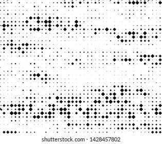 Abstract geometric pattern with small and large rhombuses. Design element for web banners, posters, cards, wallpapers, backdrops, panels Black and white color Vector illustration