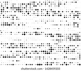 Abstract geometric pattern with small and large rhombuses. Design element for web banners, posters, cards, wallpapers, backdrops, panels Black and white color Vector illustration