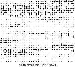 Abstract geometric pattern with small and large rhombuses. Design element for web banners, posters, cards, wallpapers, backdrops, panels Black and white color Vector illustration