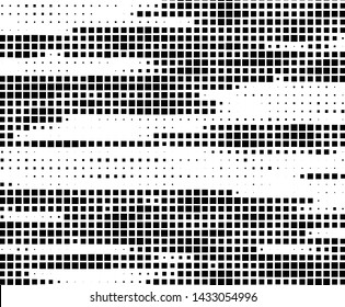 Abstract geometric pattern with small and large squares. Design element for web banners, posters, cards, wallpapers, backdrops, panels Black and white color Vector illustration
