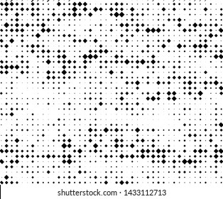 Abstract geometric pattern with small and large rhombuses. Design element for web banners, posters, cards, wallpapers, backdrops, panels Black and white color Vector illustration