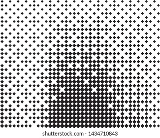 Abstract geometric pattern with small and large rhombuses. Design element for web banners, posters, cards, wallpapers, backdrops, panels Black and white color Vector illustration