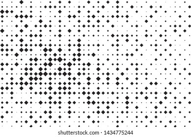 Abstract geometric pattern with small and large rhombuses. Design element for web banners, posters, cards, wallpapers, backdrops, panels Black and white color Vector illustration