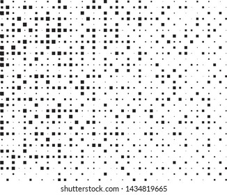 Abstract geometric pattern with small and large squares. Design element for web banners, posters, cards, wallpapers, backdrops, panels Black and white color Vector illustration