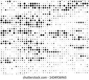 Abstract geometric pattern with small and large rhombuses. Design element for web banners, posters, cards, wallpapers, backdrops, panels Black and white color Vector illustration