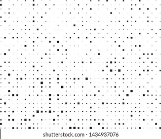 Abstract geometric pattern with small and large squares. Design element for web banners, posters, cards, wallpapers, backdrops, panels Black and white color Vector illustration