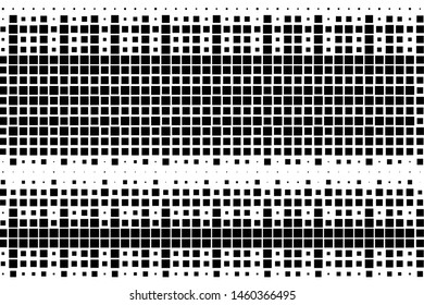 Abstract geometric pattern with small and large squares. Black and white color Vector illustration