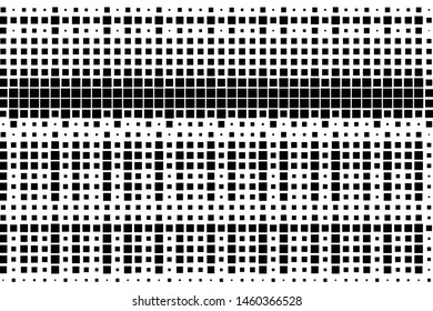 Abstract geometric pattern with small and large squares. Black and white color Vector illustration