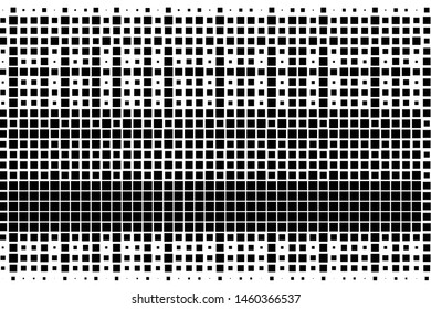 Abstract geometric pattern with small and large squares. Black and white color Vector illustration