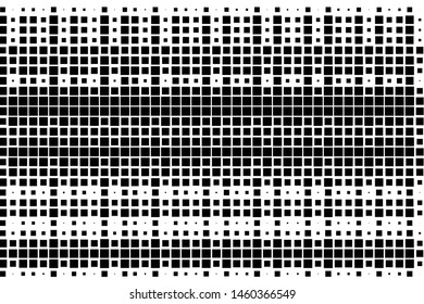 Abstract geometric pattern with small and large squares. Black and white color Vector illustration