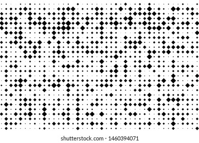 Abstract geometric pattern with small and large rhombuses. Black and white Vector illustration